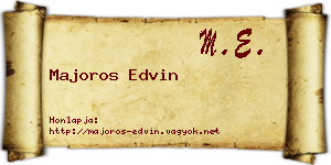 Majoros Edvin névjegykártya
